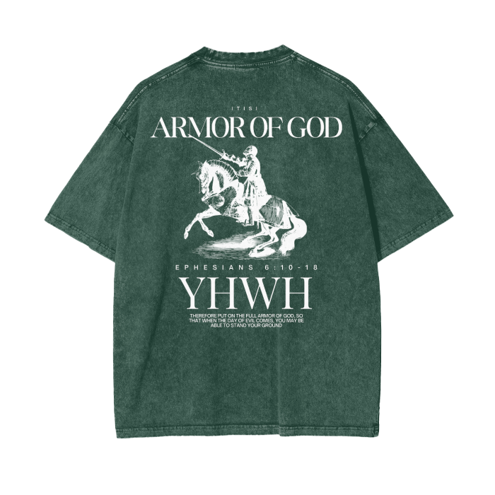 ITISI Armor Of God Acid Wash Oversize Tee